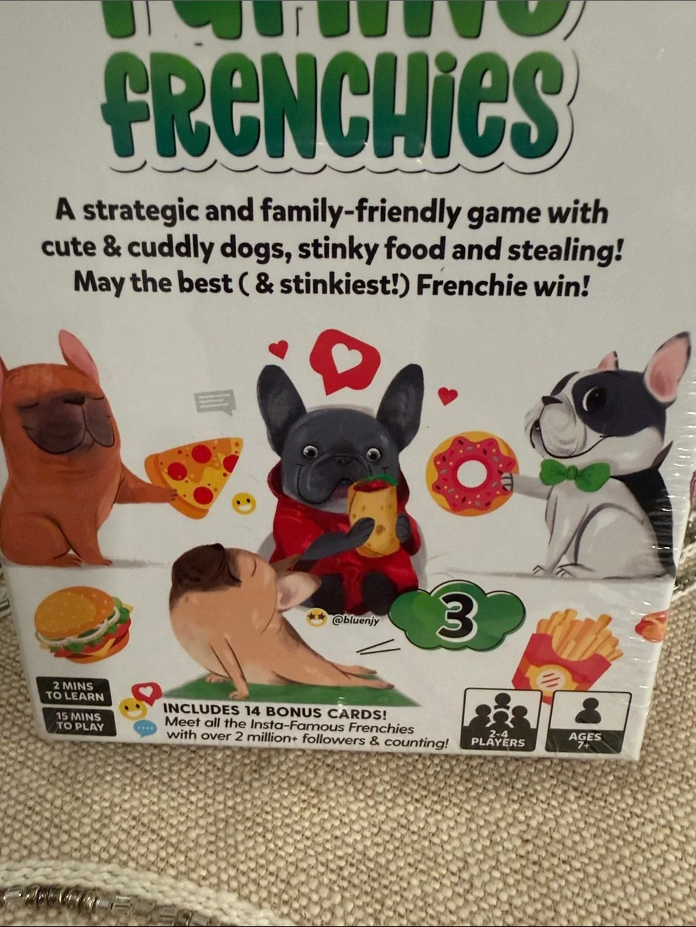 Farting Frenchies Family Board game . Strategy , Stealing and Laughs